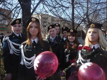 Студенты на Марше памяти на День Победы 9 мая